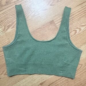 Balance Athletics Olive Green Ribbed Bra Size Large